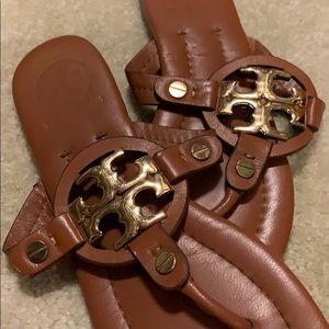 Authentic Leather Tory Miller Sandals, Brown, 8